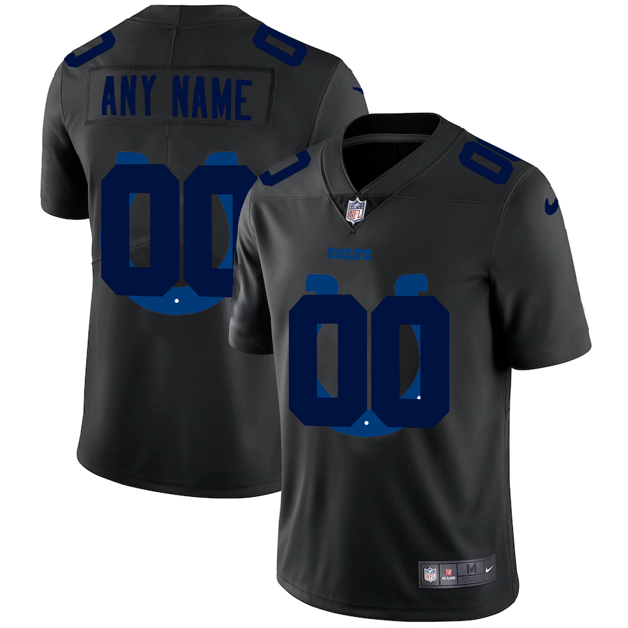 Wholesale Indianapolis Colts Custom Men Nike Team Logo Dual Overlap Limited NFL Jersey Black->customized nfl jersey->Custom Jersey